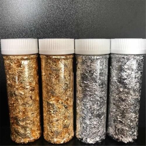 Imitation Gold Silver Foil Metal Hot Stamping Flakes Diy Cake Food Ice Cream Decoration Not Edible Baking Tools