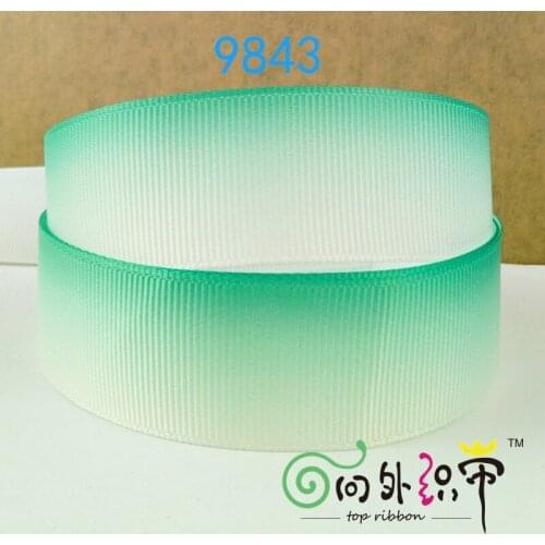 MD160114-25-3294 Gradient Ribbon Grosgrain Ribbon Printed With Graded green DIY Handmade Ribbon Boutique