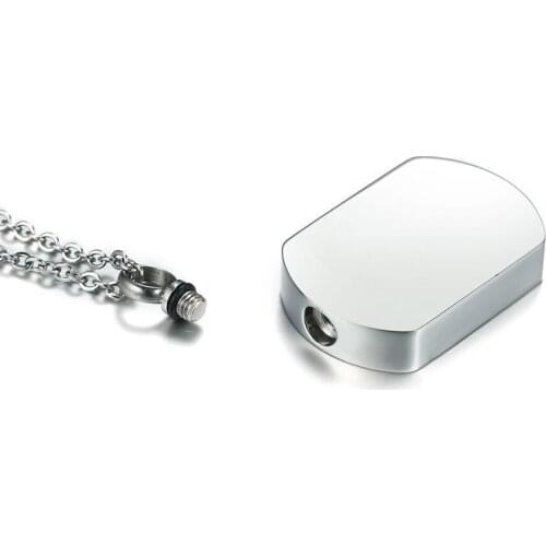 Stainless Steel Army card Ash Box Pendant Jewelry Pet Urn Cremation Memorial Dog Tags Openable Put In Ashes Holder Necklace