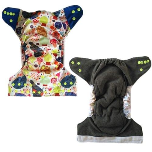 2015 New Design Hot SALE AIO reusable washable Nappies bamboo charcoal double gusset cloth diaper One Size Fit All Free Shipping