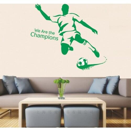 Football player wall sticker PVC material DIY Football Boy wall decals For Living room Kids room bedroom home decor sticker