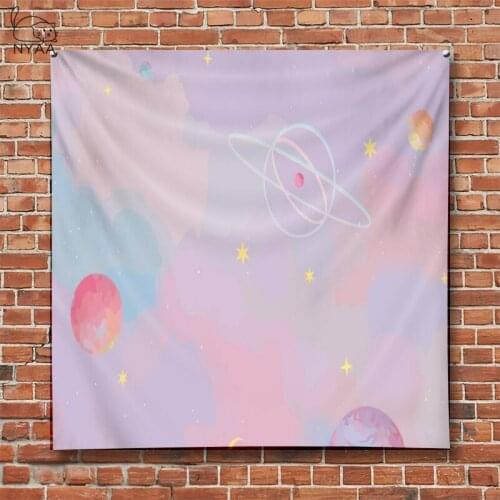 Pink Moon Starry Tapestry universe Wall Hanging Room Dorm Tapestries Art Home Psychedelic Kawaii Room Decor