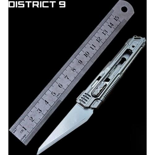 DISTRICT 9 Generation 8th Titanium Alloy Utility Knife TC21 Tactical Paper Box Opener Portable EDC Knife