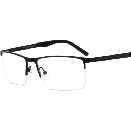 Optical Eyeglass Eyewear Half Frames Square Large Size Metal Acetate Tip Office Business Men New Fashion Classic RMG5067