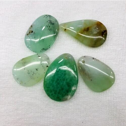 Wholesale 5pcs/lot Natural Chrysoprase Bead Pendant Irregular shape Natural Gem Stone pendant,35mm+ length