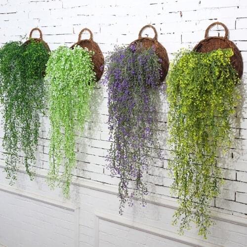 Plastic Hanging Plants Fake Hanging Ferns Artificial Hanging Vines Plants Fake Ivy Ferns for Outdoor UV Resistant