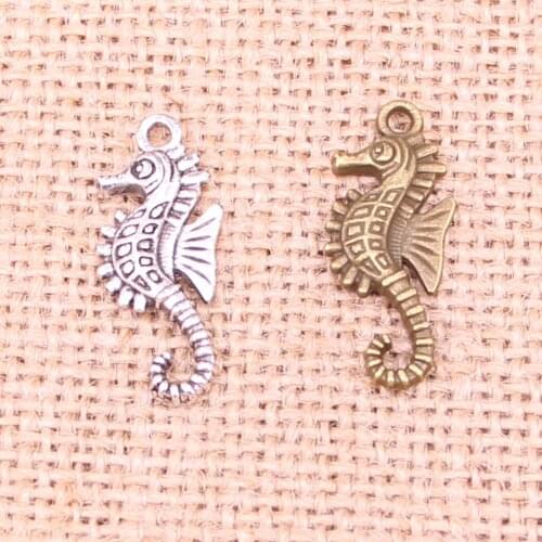 20pcs Tibetan Silver Plated hippocampus seahorse Charms Pendants for Jewelry Making DIY Handmade Craft 29*12mm