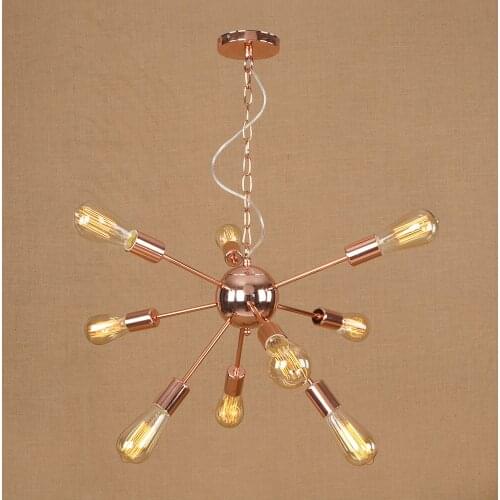 Loft Style Rose Gold Plating Droplight Edison Industrial Vintage Pendant Light LED Fixtures Dining Room Hanging Lamp Lighting