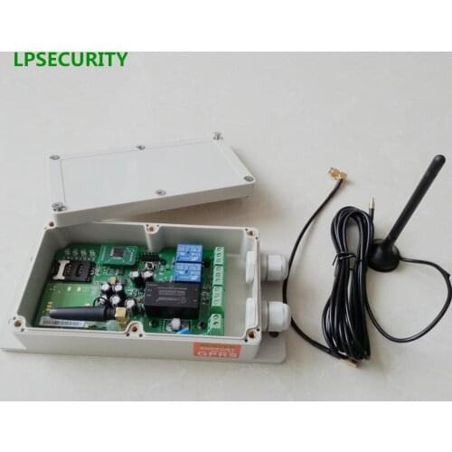 LPSECURITY Waterproof GSM GPRS remote switch controller key for Automatic door gate opener 2 relays output 2 relays alarm input