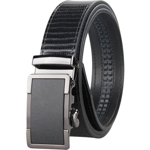 Brand Brown Leather Belt for Men Luxury Brand Fashion Automatic Buckle Ratchet Belts Comfort Click Leather Belt Male