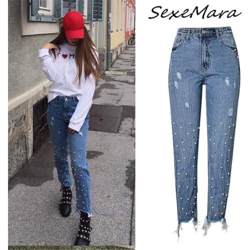 Женские высокие джинсы SexeMara China At AliExpress