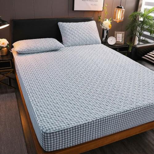 100% Cotton Mattress Cover Fabric Quilted Mattress Protector Thicken King Mattress Pad For Bed Anti-mite Twin Bed Mattress Cover