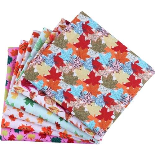 50*145CM Maple leaf pattern Polyester cotton Fabric Patchwor Printed for Tissue Kids Home Textile for Sewing Doll Dress Curtain