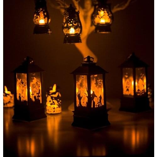 Creative Pumpkin Zombie Graveyard LED Lantern Simulation Flame Light Candle Lamp Bar Party Festival Halloween Hanging Decoration
