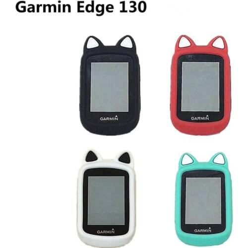 Generic Bike Gel Skin Case & Screen Protector Cover for Garmin Edge 130 GPS Computer Cartoon Cat Ear Cover for GARMIN E130