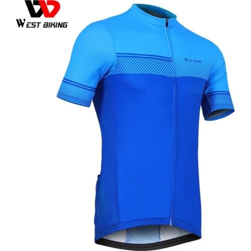 WEST BIKING Cycling Jersey 2021 MTB Bicycle Team Jersey Summer Breathable Bicycle Clothing Short Sleeve Sports Shirt Men Wear