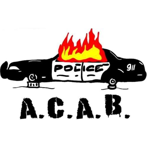 Personality Burning Police ACAB Vinyl Car Wrap Cartoon Windows Waterproof Car Stickers Personality VAN Decal Apply To Car Window