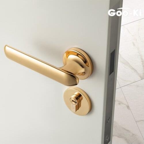 American Style Gold Door Lock Handle Anti-theft Modern Furniture Gate for Home Security Gray Interior Lock Set Door Hardware