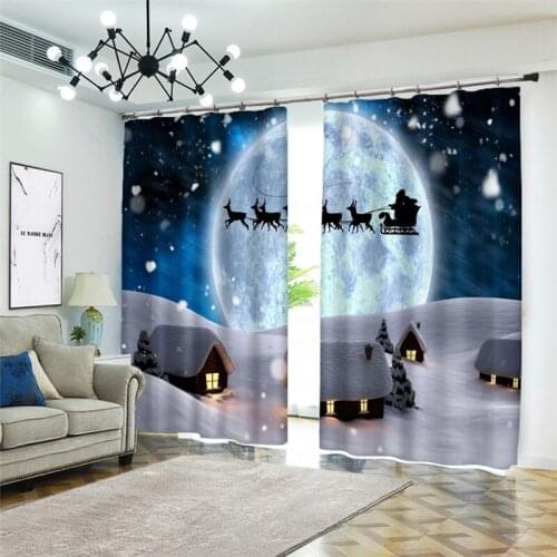 Customized size Luxury christmas Curtains For Bedroom Blackout 3D Curtain Photo 3D Living Room Any size Kids Room Curtains
