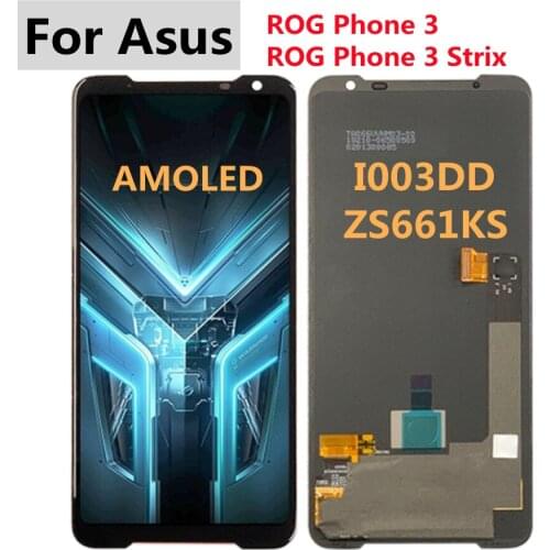 6.59" AMOLED For Asus ROG Phone 3 Rog3 Rog 3 ZS661KS LCD Display Screen+Touch Panel Digitizer For ASUS_I003DD LCD