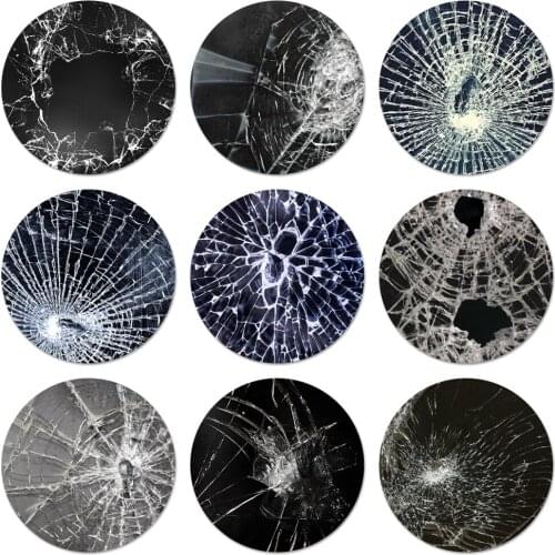 Broken glass Icons Pins Badge Decoration Brooches Metal Badges For Backpack Decoration 58mm