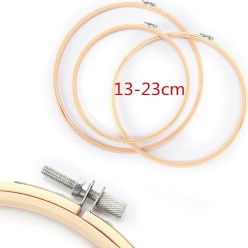 1PCS Bamboo Frame Embroidery Hoop Ring DIY Needlecraft Cross Stitch Machine Round Loop Hand Household Sewing Tools 5Sizes