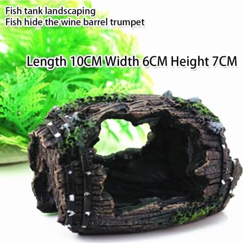 1PC Fish Tank Resin Aquarium Ornaments Decorations Artificial Barrel Cave Landscaping Accessories Aquarium Decoration Background