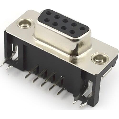 50pcs VGA Socket Connector DR9 Hole Female Rivet Leg 90 Degrees Side Plug-in Board D-SUB Connector Serial Port