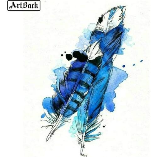 5d diamond painting, watercolor feathers, stickers, full square drill, 3d, diamond embroidery, sewing, artwork, mosaic, crafts