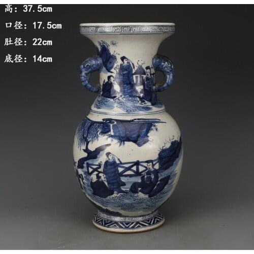 Antique QingDynasty porcelain Vase,Blue character bottle,Hand-painted crafts,Decoration,collection &Adornment,Free shipping