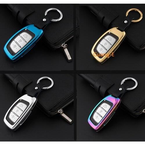 Car Galvanized/Zinc Alloy Key Bag Case Cover Keys Holder With Chain For Hyundai Mistra/Verna/Elantra/IX25