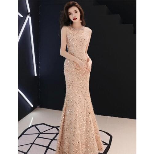 Sequin evening dress mermaid 2019 long glaring graduation dress Prom dress 2018 student graduation party dress vestido de festa