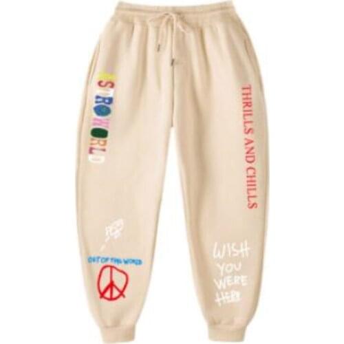 New Quality Fleece trousers TRAVIS SCOTT ASTROWORLD Letter Printed Women Men Jogging Pants Hip hop Streetwear Men SweatpantS