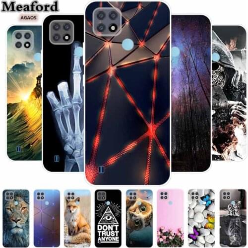 For Realme C21 Case Soft TPU Protective Phone Case For OPPO Realme C21 C 21 6.5" Case Luxury Cartoon Fundas For Realme C21 2021