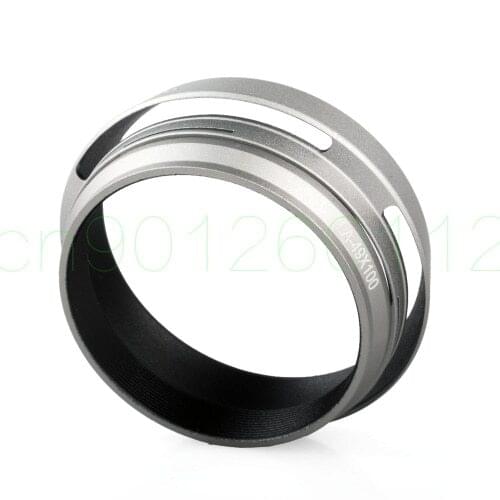 Black sliver 49mm Lens Adapter Ring + Metal Lens Hood For Fujifilm Fuji X100 X70 X100S X100T Replace LH-X100