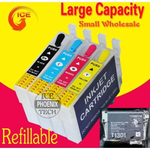 For EPSON WF-7015 WF-3010DW WF-3520DWF WF 7015 3010 3520 Printer Ink Cartridge Refillable T1301