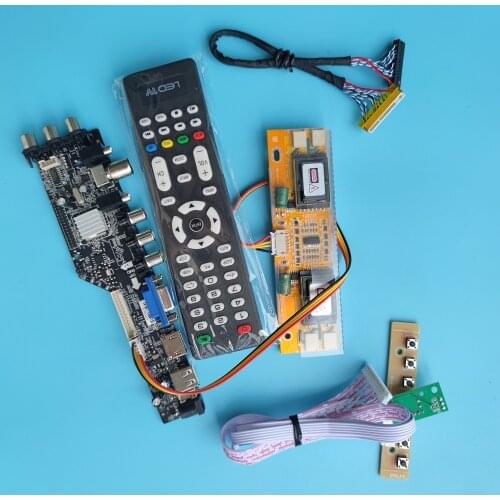 For LTM170EU 1280x1024 HDMI-compatible USB VGA TV controller board driver 4 CCFL panel remote kit LCD AV DVB-T DVB-T2 digital