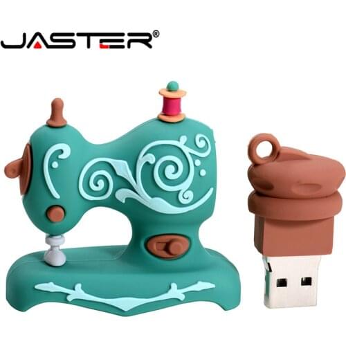 JASTER Cartoon USB2.0 Flash Drive Sewing Machine Pen Drive Pen Drive 4GB 8GB 16GB 32GB 64GB 128GB U Disk Wedding Commemorative G