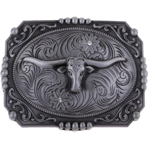 Vintage Classic Texas Long Horn Cow Western Cowboy Cowgirl Belt Buckle Zinc Alloy