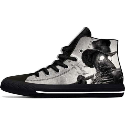 Medieval Steampunk Plague Doctor Horror Halloween Casual Cloth Shoes High Top Lightweight Breathable 3D Print Men Women Sneakers