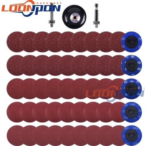 51pcs 50mm Sandpaper Round Shape Grinding Discs Hook Loop Grinding Paper Polishing Sheet Sandpaper 24-320# Sander Polishing Pad