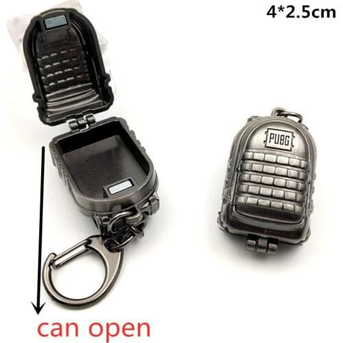 Hot Sale Game Pubg PLAYERUNKNOWNS BATTLEGROUNDS Cosplay Costume Keychain Can Open Backpack Model Keychain 10pcs/lot