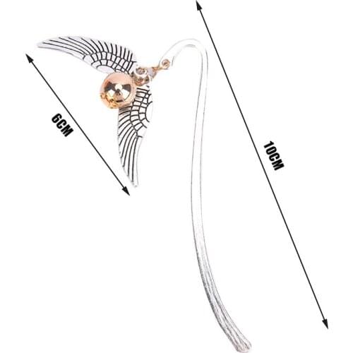 Retro Metal Bookmark Deathly Hallows Wing Snitch Marque Page Bookmark Gold Best Gift for Reader Snitch Book Mark Teacher Gift