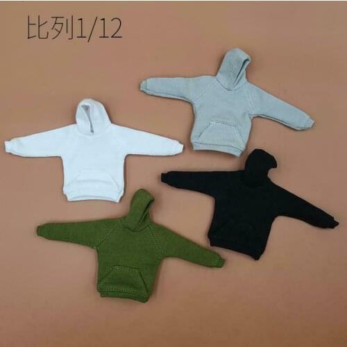 1/12 Scale Sweatshirt Coat Model for 6" Action Doll Toys