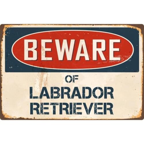 StickerPirate Beware of Labrador Retriever 8 x 12 Vintage Aluminum Retro Metal Sign VS86