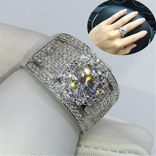 2021 New Bohemian Crystal Large Womens Inlaid Color Rhinestone Fashion Ring Wedding Engagement Party Accessories Size 7~11