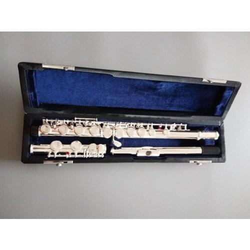 New Best quality flute 17 key open music instrument 471H E-Key C Tune flute Silver plated playing music With Case Free shipping