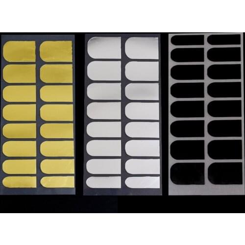 New 3Sheet nail salon makeup studio or home Nail Stickers Foil Decor 3 Colors Metal Manicure Black Gold Silver