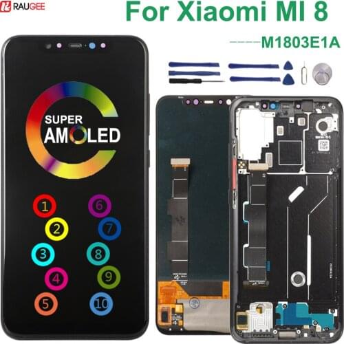 Original Amoled Screen For Xiaomi MI8 MI 8 LCD Touch Screen No Dead Pixel Digitizer Display For Xiaomi MI 8 Global M1803E1A