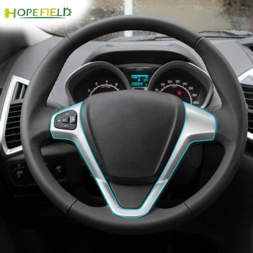 Steering Wheel Panel Cruise Control Button Sticker For Ford Fiesta Mk7 Mk8 ST Ecosport 2013 Modified Frame Car Accessories